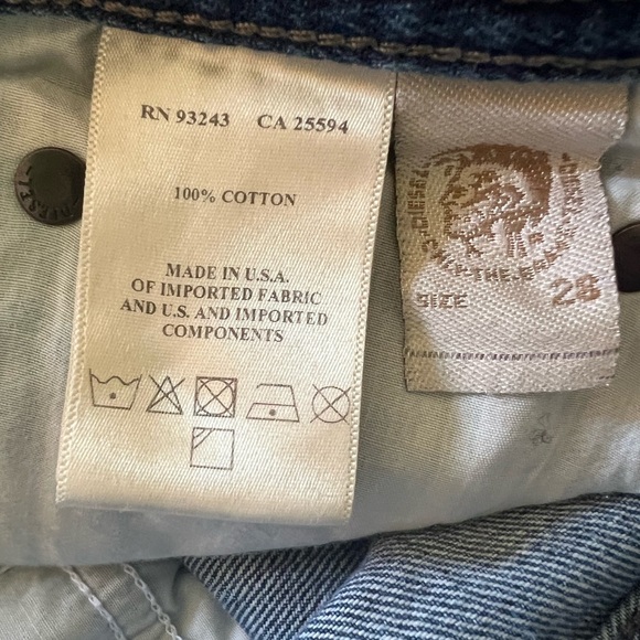 Diesel Larkee Straight Leg Button Fly Blue Denim Jeans Size 28x30 - Picture 5 of 8